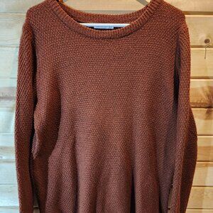 Pink Clover Textured Knit Sweater • Rust Brown • Women’s XL